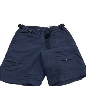 L.L. Bean Men's Dark Navy Cargo Shorts with Integrated Belt